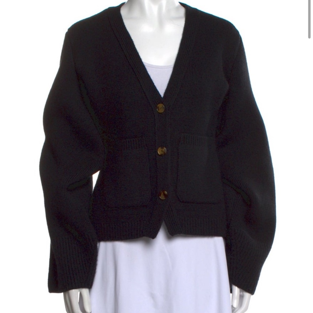 KHAITE Black Button-Up Sweater